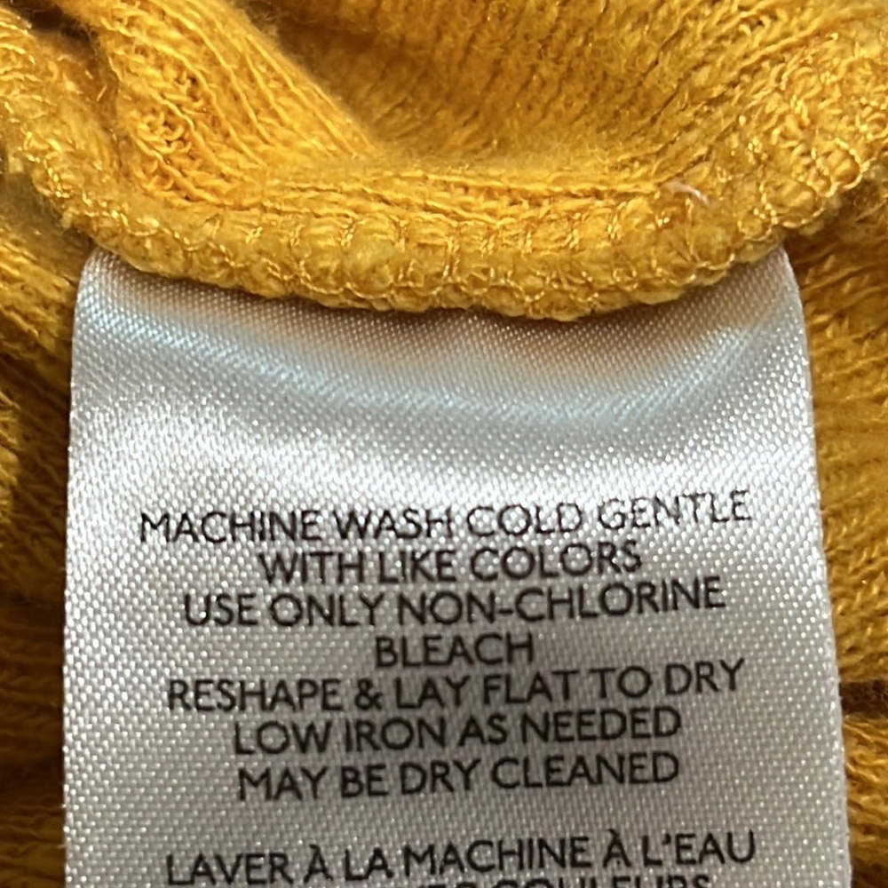 Pilcro Mustard Long Sleeve RUFFLE Tee WOMEN SIZE M - Picture 9 of 10